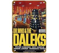 KNIOIL Poster del film Dr. Who and the Daleks (1965) poster vintage in metallo con logo Family Club Bar Cafe Camera da letto Decorazione artistica da parete regalo 20,3 x 30,5 cm