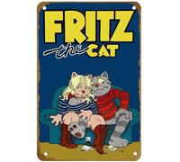 KNIOIL Poster del film Fritz the Cat (1972), targa in metallo vintage con logo per famiglia, club, bar, bar, camera da letto, decorazione da parete, regalo, 20,3 x 30,5 cm