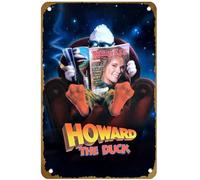 KNIOIL Poster del film Howard the Duck (1986), targa in metallo vintage con logo per famiglia, club, bar, bar, camera da letto, decorazione da parete, idea regalo, 20,3 x 30,5 cm