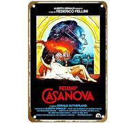 KNIOIL Poster del film Il Casanova di Federico Fellini Vintage Metal Tin Sign Logo Family Club Bar Cafe Camera da Letto Decorazione da Parete Regalo 20,3 x 30,5 cm
