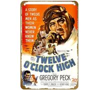 KNIOIL Poster del film Twelve O'Clock, vintage, in metallo, con logo per famiglie, club, bar, caffetterie, camera da letto, decorazione artistica da parete, idea regalo, 20,3 x 30,5 cm