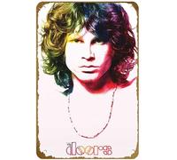 KNIOIL Poster musicale in metallo The Doors Jim Morrison Spettro di colore Poster Vintage Metal Tin Sign Logo Family Club Bar Cafe Camera da letto Decorazione artistica da parete regalo 20,3 x 30,5 cm