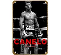 KNIOIL Poster sportivo Canelo Saul Alvarez vintage in metallo con logo Family Club Bar Cafe Camera da letto Decorazione artistica da parete regalo 20,3 x 30,5 cm