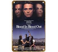 KNIOIL Poster vintage Blood In Blood Out: Bound by Honor (1993) in metallo con logo Family Club Bar Cafe Camera da letto Decorazione artistica da parete regalo 20,3 x 30,5 cm