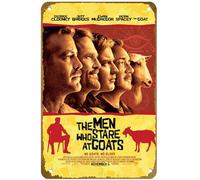 KNIOIL Poster vintage del film The Men Who Stare at Goats, targa in metallo con logo Family Club Bar Cafe camera da letto decorazione artistica da parete regalo 20,3 x 30,5 cm