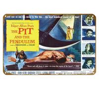 KNIOIL Poster vintage del film The Pit and the Pendulum in metallo con logo Family Club Bar Cafe Camera da letto Decorazione artistica da parete regalo 20,3 x 30,5 cm