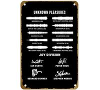KNIOIL Poster vintage in metallo con logo Artist Joy Division, per famiglia, club, bar, caffetteria, camera da letto, decorazione artistica da parete, idea regalo, 20,3 x 30,5 cm