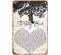 KNIOIL Poster vintage in metallo con logo "Starting Over Chris Stapleton" per famiglie, club, bar, caffetterie, camera da letto, decorazione artistica da parete, idea regalo, 20,3 x 30,5 cm