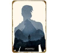 KNIOIL Ryan Ripley Uncharted 4 poster vintage in metallo con logo Family Club Bar Cafe Camera da letto Decorazione artistica da parete regalo 20,3 x 30,5 cm