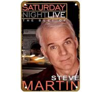 KNIOIL Saturday Night Live: The Best of Steve Martin, poster vintage in metallo con logo per famiglia, club, bar, caffetteria, camera da letto, decorazione artistica da parete, regalo, 20,3 x 30,5 cm