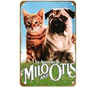 KNIOIL The Adventures of Milo and Otis (1989) poster vintage metallo metallo targa logo Family Club bar Cafe camera da letto decorazione artistica da parete regalo 20,3 x 30,5 cm