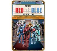 KNIOIL The Best Red vs. Blue. Ever. Of All Time, poster vintage in metallo con logo per famiglia, club, bar, caffetteria, camera da letto, decorazione da parete, regalo, 20,3 x 30,5 cm
