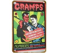 KNIOIL The Cramps/Guitar Wolf/Demolition Doll Rods Houston 1997 (Show Edition) Poster vintage in metallo con logo Family Club Bar Cafe Camera da letto Decorazione artistica da parete regalo 20,3 x