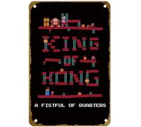 KNIOIL The King of Kong: A Fistful of Quarters 2007, poster vintage in metallo con logo per famiglia, club, bar, caffetteria, camera da letto, decorazione artistica da parete, idea regalo, 20,3 x 30,5