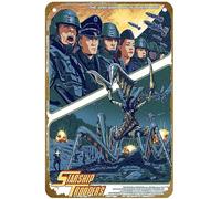 KNIOIL The Only Good Bug Is A Dead Bug - Starship Troopers Poster vintage in metallo con logo Family Club Bar Cafe Camera da letto Decorazione artistica da parete regalo 20,3 x 30,5 cm