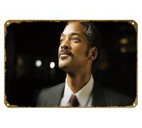 KNIOIL The Pursuit Of Happiness Will Smith Face Poster vintage in metallo con logo Family Club Bar Cafe Camera da letto Decorazione artistica da parete regalo 20,3 x 30,5 cm