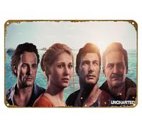 KNIOIL Uncharted 4 carta da parati HDMobile poster vintage metallo latta logo famiglia club bar caffetteria camera da letto decorazione artistica da parete regalo 20,3 x 30,5 cm