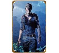 KNIOIL Uncharted Poster di Nathan Drakes in metallo, stile vintage, con logo, decorazione da parete per famiglia, club, bar, caffetteria, camera da letto, regalo, 20,3 x 30,5 cm