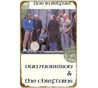 KNIOIL Van Morrison and The Chieftains: Songs of Innocence - Live in Belfast (1988) Poster vintage in metallo con logo Family Club Bar Cafe Camera da letto Decorazione artistica da parete regalo 20,3