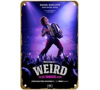 KNIOIL Weird: The Al Yankovic Story (2022) Poster vintage in metallo con logo Family Club Bar Cafe Camera da letto Decorazione artistica da parete regalo 20,3 x 30,5 cm