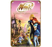 KNIOIL Winx Club - Poster del film Il segreto del regno perduto vintage in metallo con logo Family Club Bar Cafe Camera da letto Decorazione artistica da parete regalo 20,3 x 30,5 cm