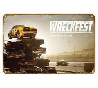 KNIOIL Wreckfest, poster vintage in metallo con logo, decorazione da parete per club, bar, caffetteria, camera da letto, regalo, 20,3 x 30,5 cm