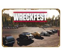KNIOIL WRECKFEST, poster vintage in metallo con logo, decorazione da parete per famiglie, club, bar, caffetteria, camera da letto, regalo, 20,3 x 30,5 cm