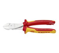 KNIPEX - Tronchese a tagliente laterale, esecuzione cromata isolato secondo VDE, con occhiello di sicurezza, Lunghezza complessiva: 200 mm 200