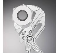 Knipex Pinza Chiave Pinza e Chiave in Un Unico Utensile Cromata, Rivestiti in Resina Sintetica 180 Mm (Confezione Self-Service/Blister) 86 03 180 Sb