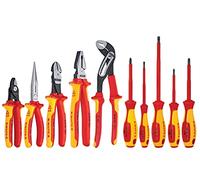 Knipex 989830US 10 -Piece 1000V Insulated Pliers, Cutters, and Screwdriver Industrial Tool Set