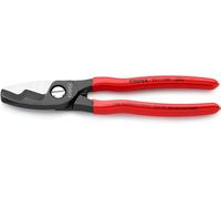 Knipex Cesoia per Cavi con Doppio Tagliente Brunita, Rivestiti in Resina Sintetica 200 Mm (Confezione Self-Service/Blister) 95 11 200 Sb