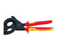 Knipex - Cesoia Una Cremagliera (sistema A Cricchetto) Per Cavo A Nastro Dacciaio (cavo Swa) Isolamento 1000v (315 Mm) 95 36 315 A