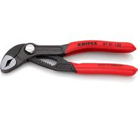Knipex Cobra Pinza Regolabile di Nuova Generazione per Tubi e Dadi Bonderizzata Grigia, Rivestiti in Resina Sintetica Antiscivolo 125 Mm (Confezione Self-Service/Blister) 87 01 125 Sb