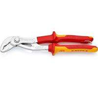 Knipex Cobra Vde Pinza Regolabile Di Nuova Generazione per Tubi E Dadi, Cromata, Isolante, Collaudati Vde; Incorporato per Agganciare una Protezione Anticaduta 250 Mm, 87 26 250 T Bk
