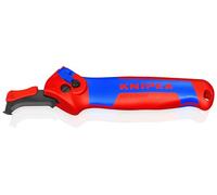 KNIPEX Coltello spelacavi con guida scorrevole e funzione a, 16 50 145 SB | cricchetto con impugnature multicomponente 146 mm