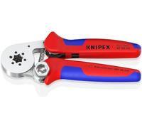 KNIPEX Crimpatrice per terminali a bussola, con regolazione, 97 55 14 | automatica per crimpaggio laterale cromata con impugnature multicomponente 180