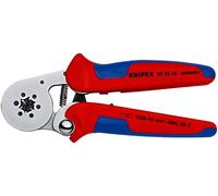 Knipex Pinza per Terminali a Bussola, con Regolazione Automatica per Crimpaggio Laterale Cromata, Rivestiti in Materiale Bicomponente 180 Mm (Confezione Self-Service/Blister) 97 55 14 Sb