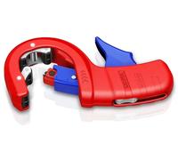 KNIPEX DPT50 Tagliatubi per tubi di plastica a parete spessa, 90 23 02 BK | anche con anima in schiuma Taglio e smussatura in un unico passaggio in