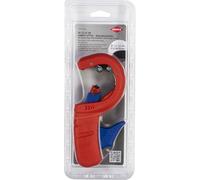 KNIPEX DPT50 Tagliatubi per tubi di plastica a parete spessa, anche con anima in schiuma Taglio e smussatura in un unico passaggio rivestiti in resina sintetica 202 mm, 90 23 02 BK