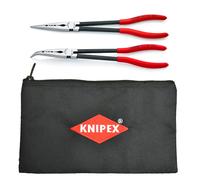 KNIPEX Tools 9K0080128US - Set di 2 pinze a becchi extra lunghi con custodia (28 71 280, 28 81 280 e 9K 00 90 12 US)