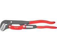 Knipex Giratubi con Ganasce ad "S" con Regolazione Rapida Verniciata a Polvere Grigio, Rivestiti in Resina Sintetica 420 Mm 83 61 015