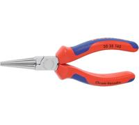 KNIPEX - Pinza a becchi lunghi, tondi a punta, cromata, con manici rivestiti 140