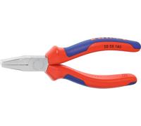 KNIPEX - Pinza a becchi piatti diritti, cromata, con manici rivestiti 140