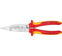 KNIPEX Pinza per elettroinstallazioni in confezione, 13 86 200 SB | Self-service cromata isolati con manici rivestiti in materiale bicomponente