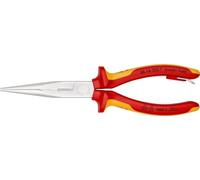 Knipex Pinza per Meccanica, con Becchi Mezzotondi con Tronchese (Pinza A Becchi Di Cicogna) Cromata, Isolante, Collaudati Vde; Incorporato per Agganciare Protezione Anticaduta 200 Mm, 26 16 200 T Bk