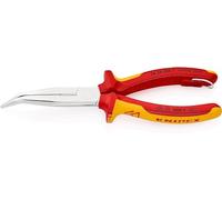 KNIPEX - Pinza a becchi mezzotondi piegati isolato secondo VDE, con occhiello di sicurezza, Lunghezza complessiva: 200 mm 200