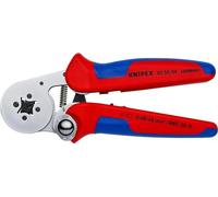 Knipex Pinza per Terminali a Bussola, con Regolazione Automatica per Crimpaggio Laterale Cromata, Rivestiti in Materiale Bicomponente 180 Mm 97 55 04