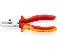 Knipex Pinza spelacavi con molla di apertura universale cromata, isolati con manici rivestiti in materiale bicomponente, collaudati VDE 160 mm (confezione self-service/blister) 11 06 160 SB