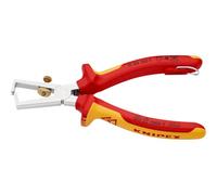 Knipex Pinza Spelacavi con Molla di Apertura Universale Cromata, Isolante, Collaudati Vde; Incorporato per Agganciare Una Protezione Anticaduta 160 Mm 11 06 160 T