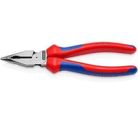 KNIPEX Pinza universale con testa a punta in confezione Self-service atramentata nera con manici comfort 185 mm, 08 22 185 SB